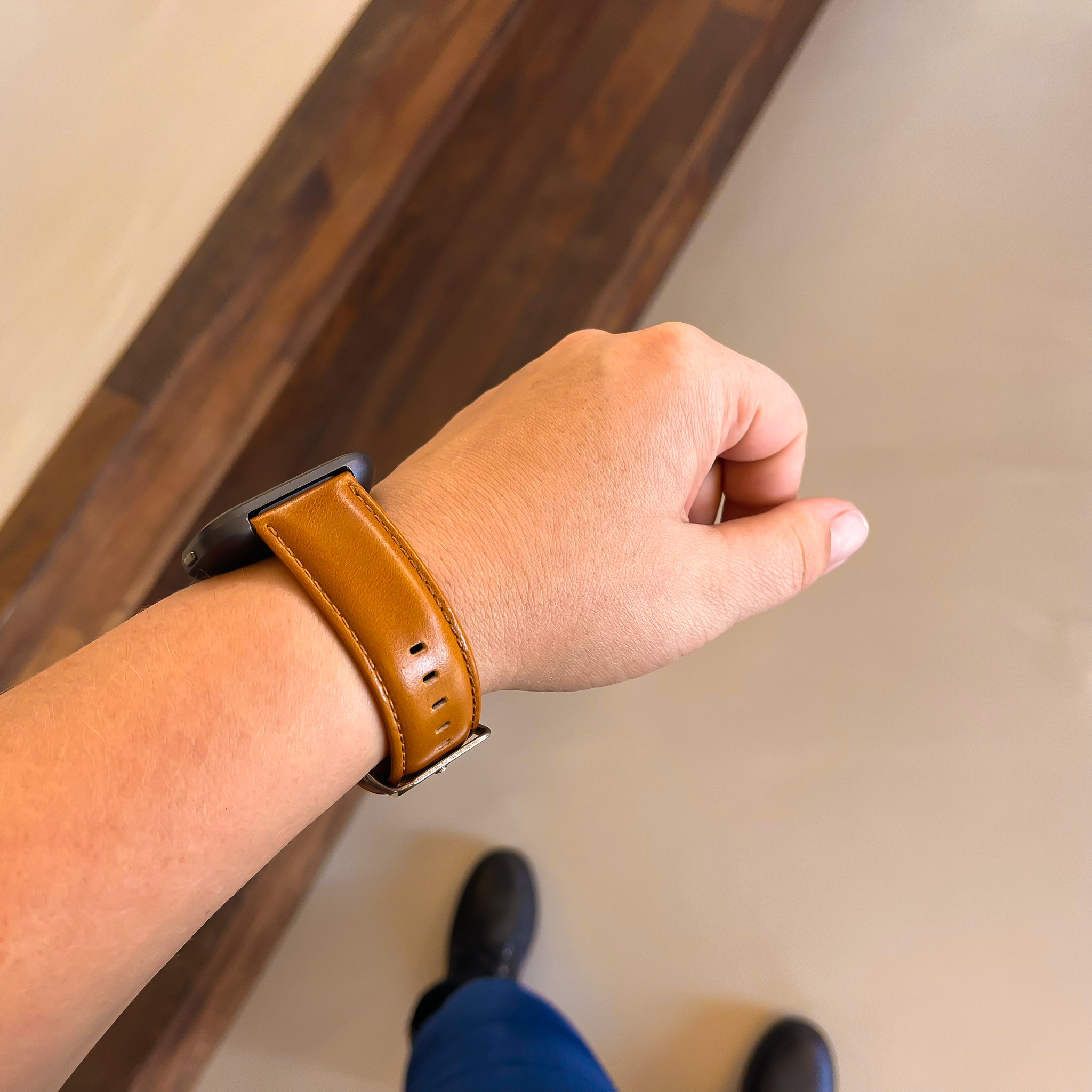 Fitbit Versa Genuine Leather Strap - Light Brown