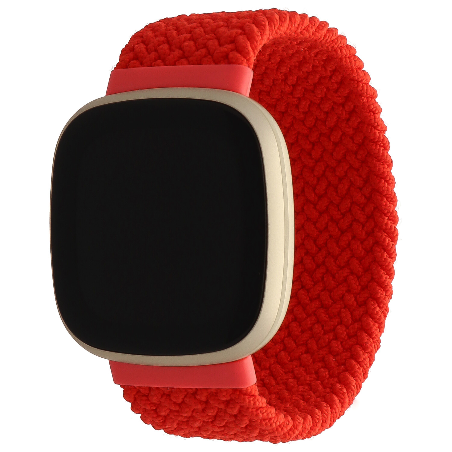 Fitbit Versa 3 / Sense Nylon Braided Solo Strap - Red