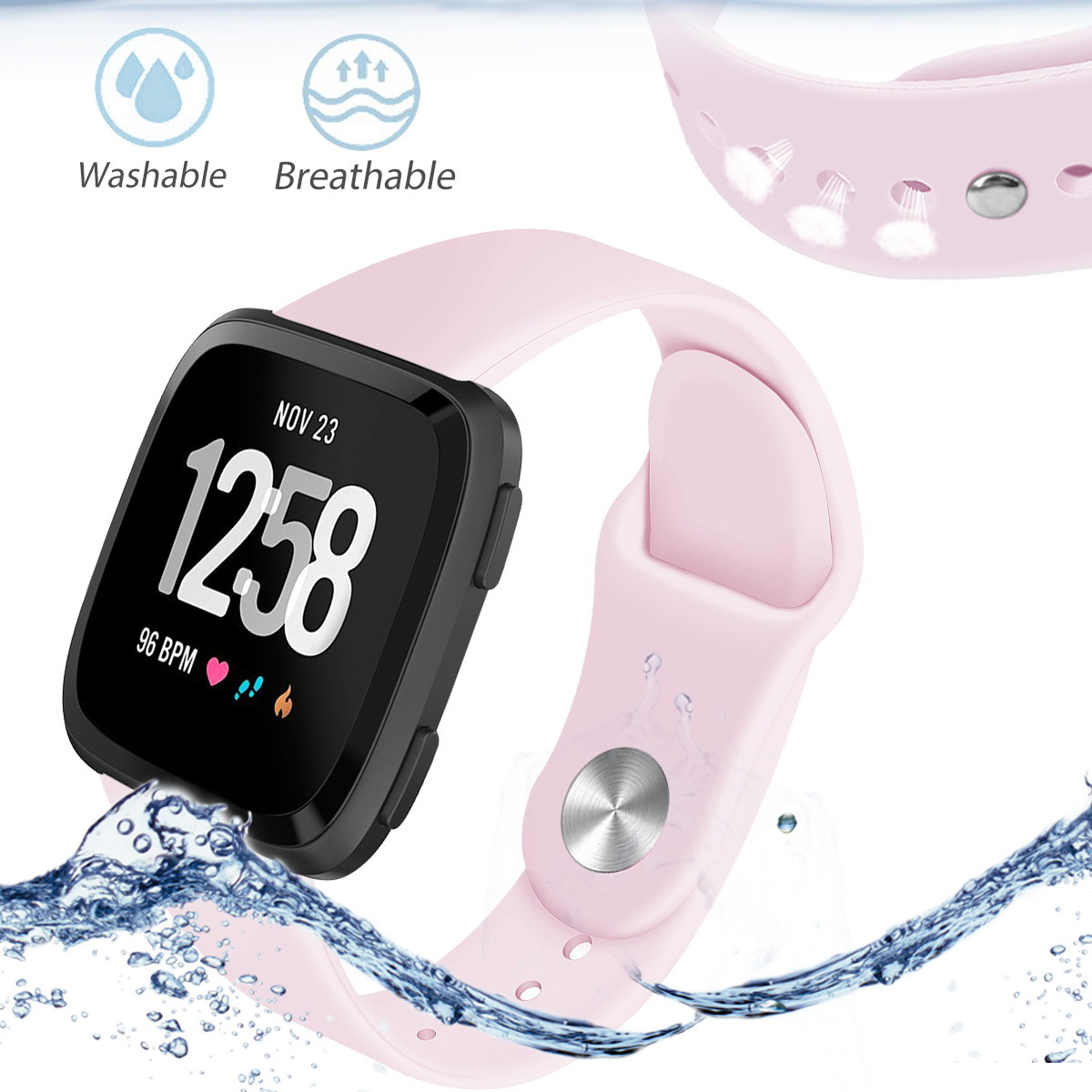 Fitbit Versa Silicone Sport Strap - Pink