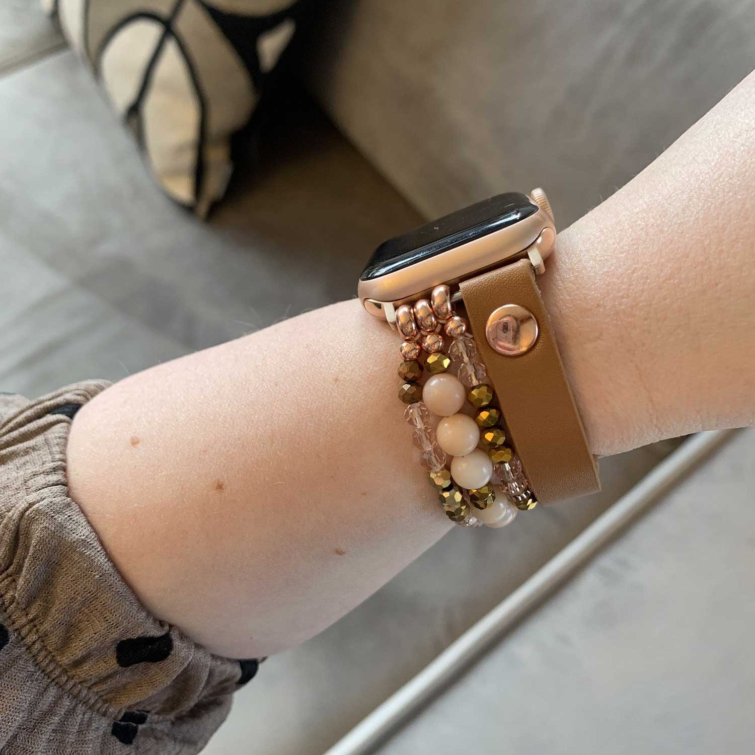 Apple Watch Leather Jewellery Strap - Brown