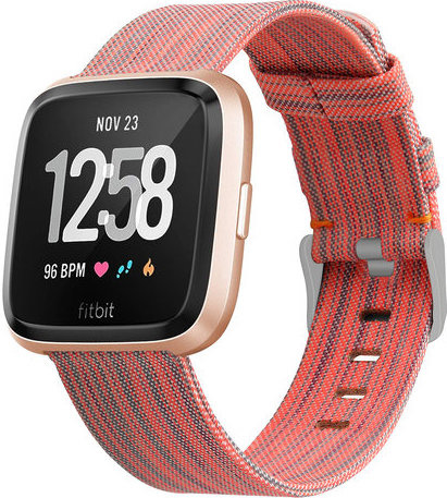 Fitbit Versa Nylon Buckle Strap - Orange Striped