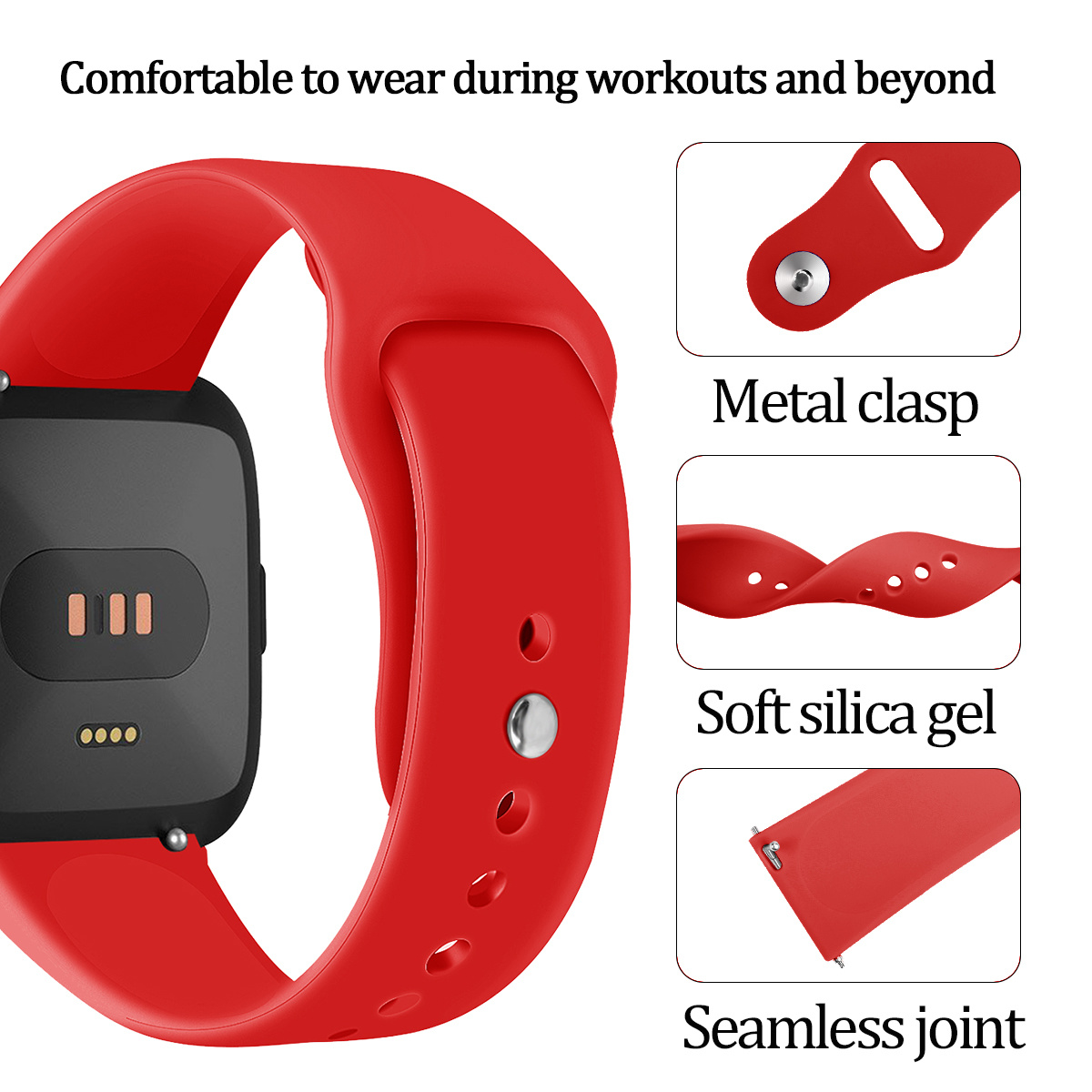Fitbit Versa Silicone Sport Strap - Red