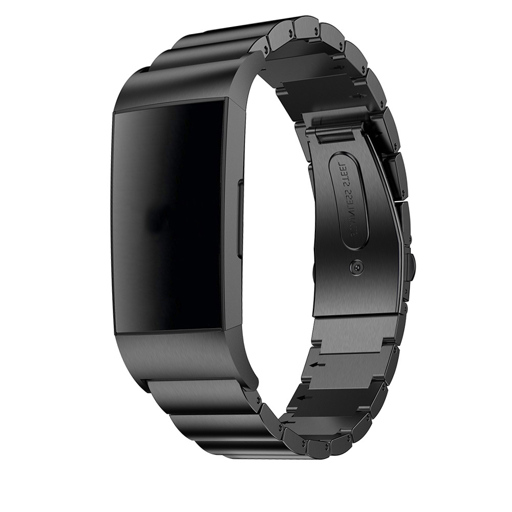 Fitbit Charge 3 &Amp; 4 Steel Link Strap - Black