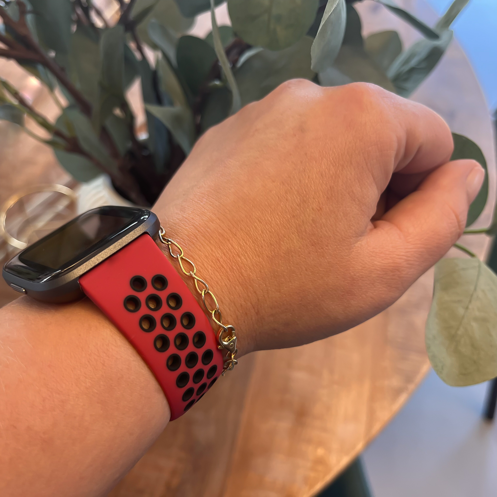 Fitbit Versa Double Sport Strap - Red Black
