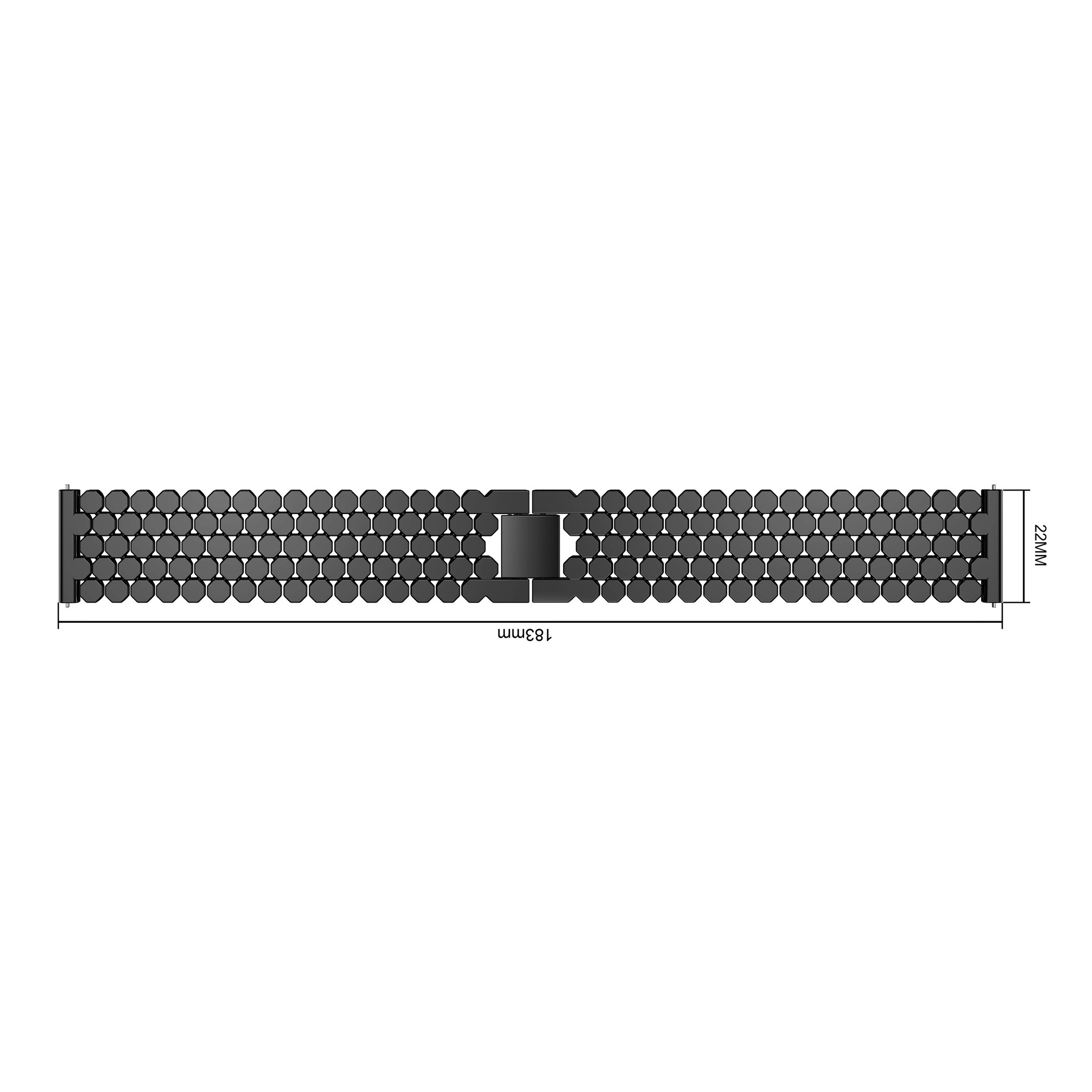 Fitbit Versa Fish Steel Link Strap - Black
