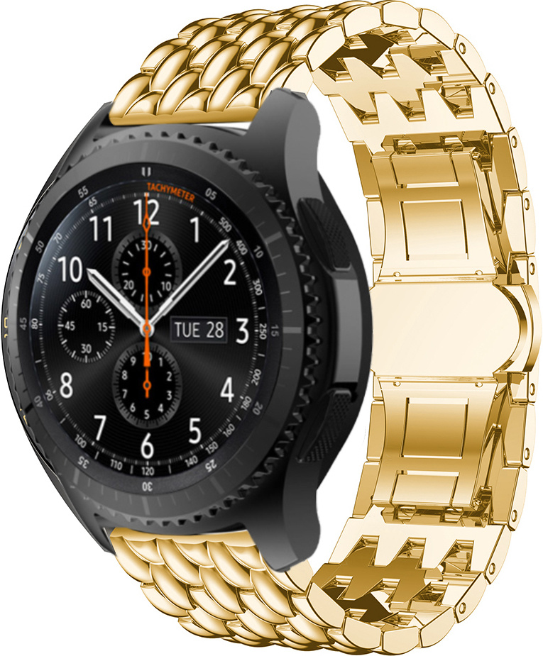 Samsung Galaxy Watch Dragon Steel Link Strap - Gold