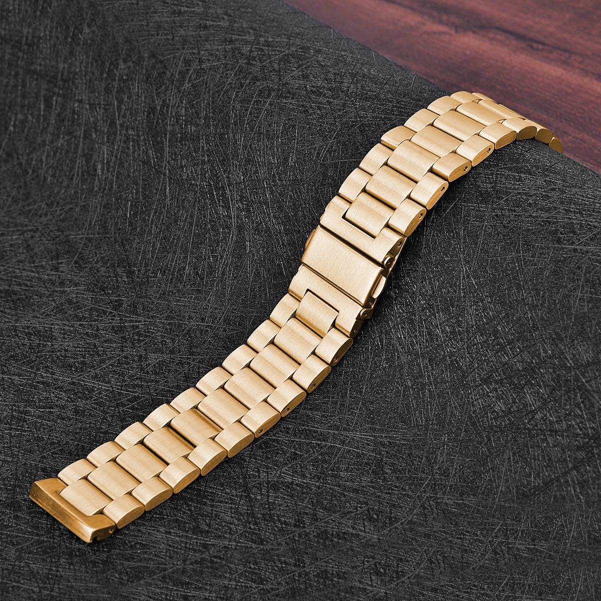 Fitbit Versa Beads Steel Link Strap - Rose Gold