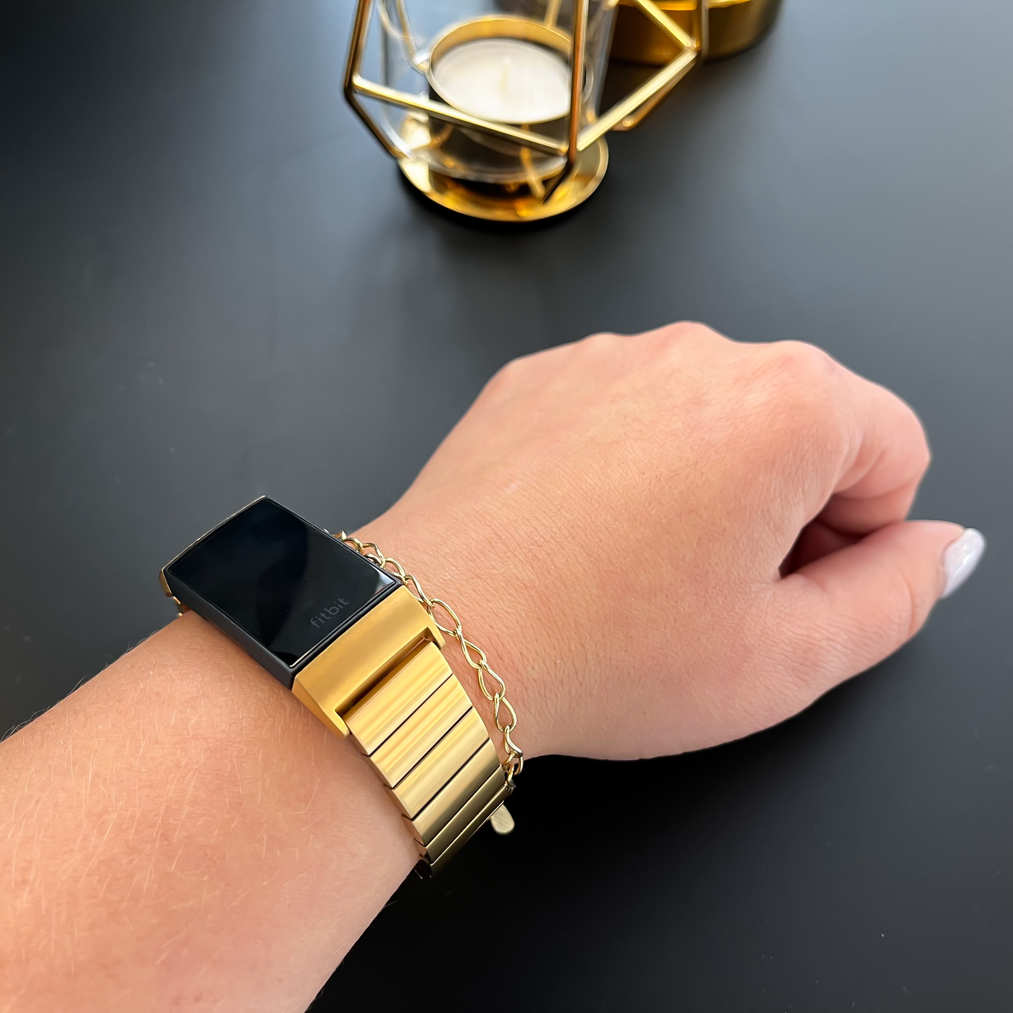Fitbit Charge 3 &Amp; 4 Steel Link Strap - Gold