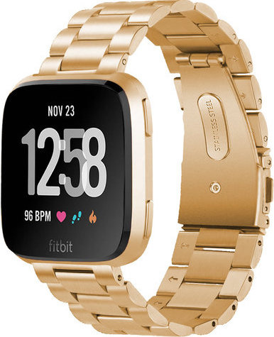 Fitbit Versa Beads Steel Link Strap - Rose Gold